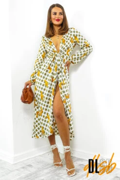 Lets Talk Tiger - White Animal Print Wrap Dress -Deals Modashka Store LetsTalkTiger WhiteAnimalPrintWrapDress 7