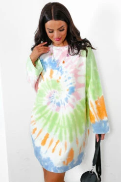 Love Never Dyes - Lime Tie Dye Mini Dress -Deals Modashka Store LoveNeverDyes LimeTieDyeMiniDress6