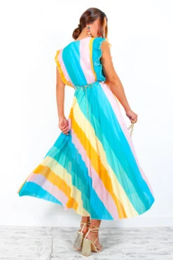 Mamma Mia - Blue Multi Stripe Maxi Dress -Deals Modashka Store MammaMia BlueMultiStripeMaxiDress 4 2