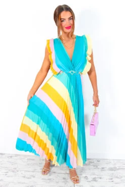 Mamma Mia - Blue Multi Stripe Maxi Dress -Deals Modashka Store MammaMia BlueMultiStripeMaxiDress 5 2
