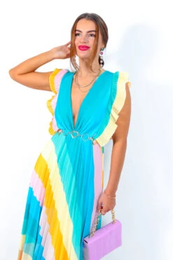 Mamma Mia - Blue Multi Stripe Maxi Dress -Deals Modashka Store MammaMia BlueMultiStripeMaxiDress 6 2