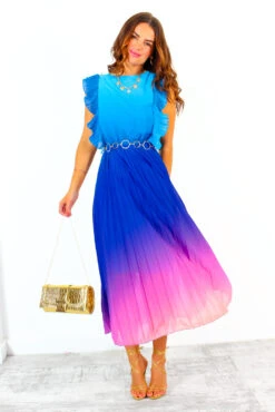 Mamma Mia - Blue Pink Ombre Pleated Maxi Dress 14 Mamma Mia - Blue Pink Ombre Pleated Maxi Dress -Deals Modashka Store MammaMia BluePinkOmbrePleatedMaxiDress 1