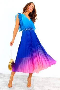 Mamma Mia - Blue Pink Ombre Pleated Maxi Dress 16 Mamma Mia - Blue Pink Ombre Pleated Maxi Dress -Deals Modashka Store MammaMia BluePinkOmbrePleatedMaxiDress 5