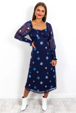 Midnight Star - Navy Star Midi Dress 10 Midnight Star - Navy Star Midi Dress -Deals Modashka Store MidnightStar NavyStarMidiDress 3