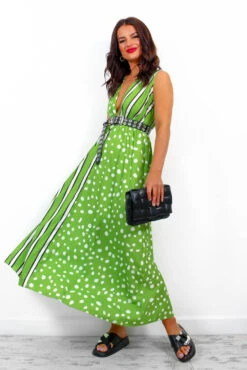 Mixed Messages - Green Polka Dot Striped Midi Dress 10 Mixed Messages - Green Polka Dot Striped Midi Dress -Deals Modashka Store MixedMessages GreenPolkaDotStripedMidiDress1