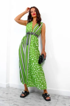 Mixed Messages - Green Polka Dot Striped Midi Dress 12 Mixed Messages - Green Polka Dot Striped Midi Dress -Deals Modashka Store MixedMessages GreenPolkaDotStripedMidiDress4