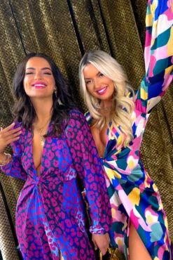 Caught Your Attention - Magenta Blue Leopard Midi Wrap Dress -Deals Modashka Store Modern Love Pink Abstract Print Midi Dress 5 eb3208c2 47ad 44b9 8171 6ac2d4ceea23
