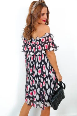 My Rules - Black Fuchsia Pleated Mini Dress -Deals Modashka Store MyRules BlackFuchsiaPleatedMiniDress6