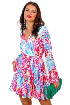 Never Second Best - Pink Multi Floral Mini Dress -Deals Modashka Store NeverSecondBest PinkMultiFloralMiniDress 5