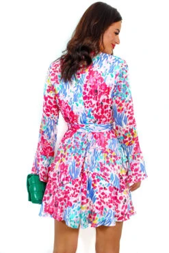 Never Second Best - Pink Multi Floral Mini Dress -Deals Modashka Store NeverSecondBest PinkMultiFloralMiniDress 6