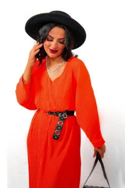 On The Vacay - Orange Pleated Maxi Dress -Deals Modashka Store OnTheVacay OrangePleatedMaxiDress5