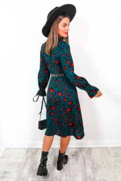 Out Of Time - Forest Burnt Orange High Neck Midi Dress -Deals Modashka Store OutOfTime ForestBurntOrangeHighNeckMidiDress6