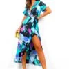 Out Your League - Black Turquoise Floral Midi Dress -Deals Modashka Store OutYourLeague BlackTurquoiseFloralMidiDress 2