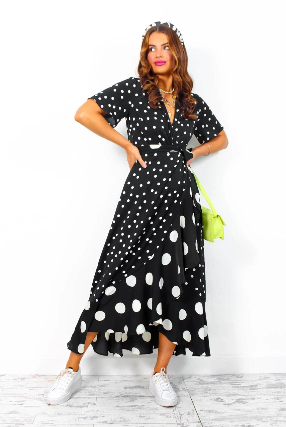 Out Your League - Black White Polka Dot Midi Dress 7 Out Your League - Black White Polka Dot Midi Dress - Image 5