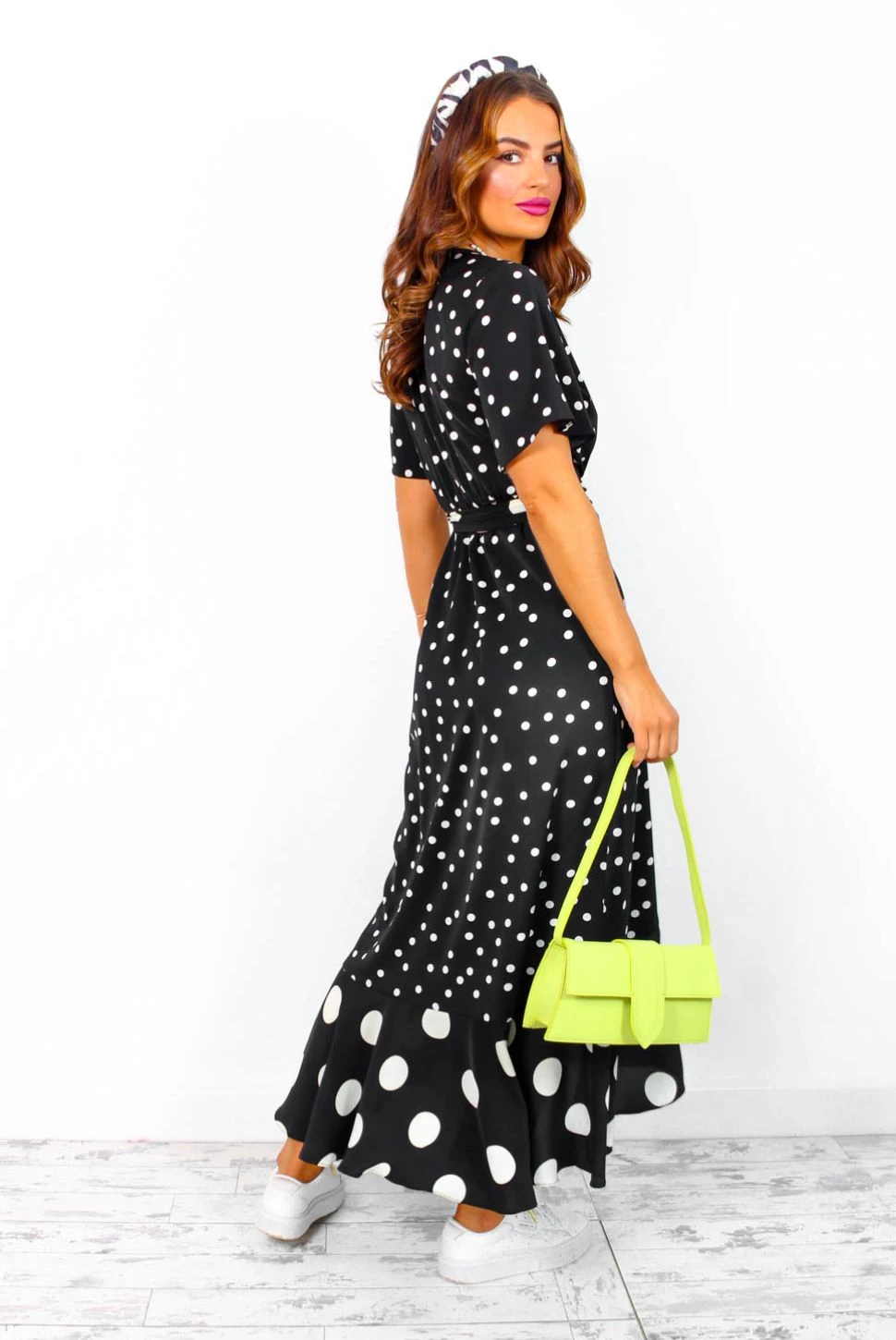 Out Your League - Black White Polka Dot Midi Dress 4 Out Your League - Black White Polka Dot Midi Dress - Image 2