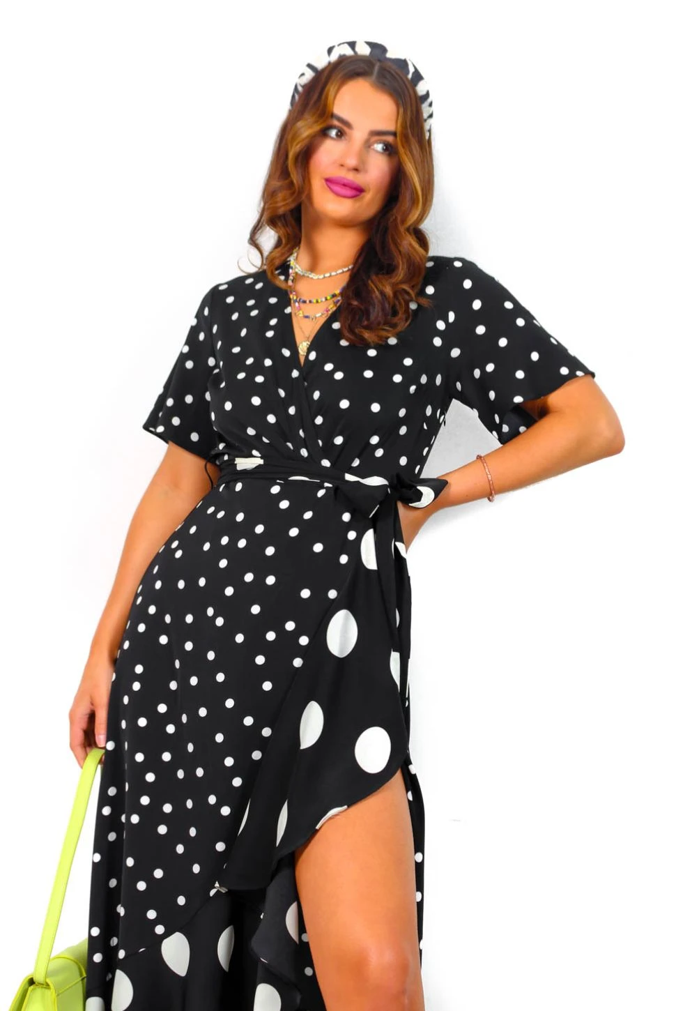 Out Your League - Black White Polka Dot Midi Dress 6 Out Your League - Black White Polka Dot Midi Dress - Image 4