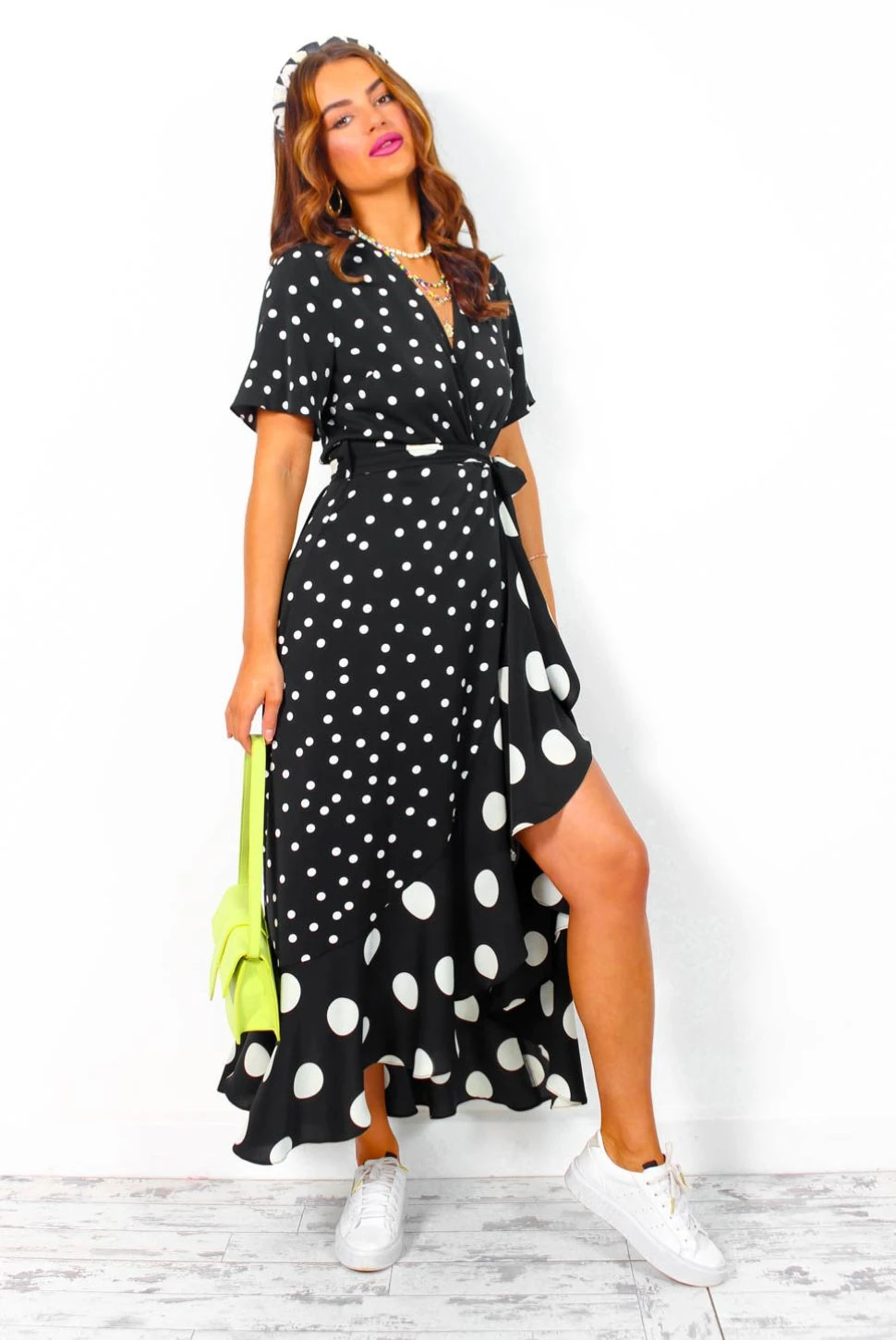 Out Your League - Black White Polka Dot Midi Dress 3 Out Your League - Black White Polka Dot Midi Dress