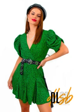 AX Paris Pretty But Fierce - Green Animal Print Mini Dress -Deals Modashka Store PrettyButFierce ForestBlackAnimalPrintMiniDress5