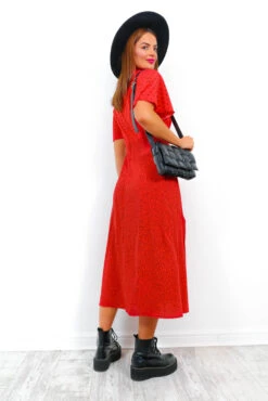Providing The Tea - Red Polka Dot Midi Dress -Deals Modashka Store ProvidingTheTea RedPolkaDotMidiDress2