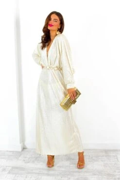 She Takes First Plisse - Champagne Plisse Maxi Dress -Deals Modashka Store SheTakesFirstPlisse ChampagnePlisseMaxiDress 6