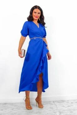 Shes Cute - Cobalt Frilled Midi Dress -Deals Modashka Store She sCute CobaltFrilledMidiDress2