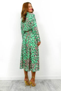 Shes Ferocious - Green Leopard Print Shirt Dress -Deals Modashka Store She sFerocious GreenLeopardPrintShirtDress5