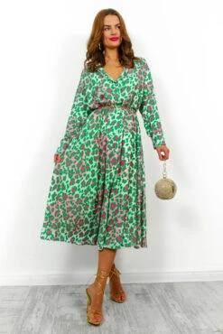 Shes Ferocious - Green Leopard Print Shirt Dress -Deals Modashka Store She sFerocious GreenLeopardPrintShirtDress6