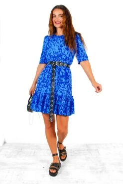 Shes Perfect - Cobalt Leopard Print Mini Dress -Deals Modashka Store She sPerfect CobaltLeopardPrintMiniDress 3