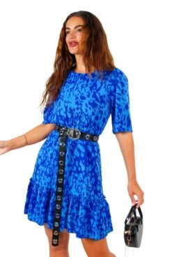 Shes Perfect - Cobalt Leopard Print Mini Dress -Deals Modashka Store She sPerfect CobaltLeopardPrintMiniDress 6