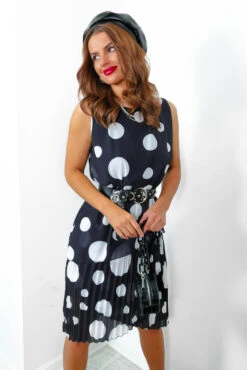 Sheer Outrage - Black White Polka Dot Midi Dress -Deals Modashka Store SheerOutrage BlackWhitePolkaDotMidiDress1