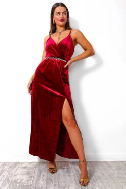 Show It Off - Wine Velvet Maxi Dress -Deals Modashka Store ShowItOff WineVelvetMaxiDress 1