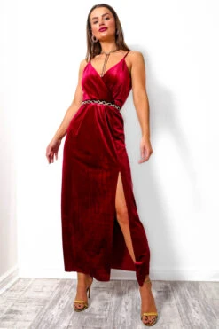 Show It Off - Wine Velvet Maxi Dress -Deals Modashka Store ShowItOff WineVelvetMaxiDress 2