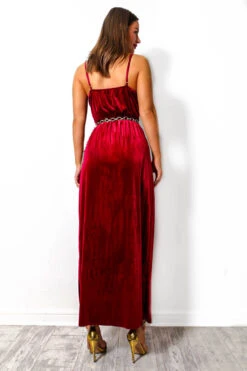 Show It Off - Wine Velvet Maxi Dress -Deals Modashka Store ShowItOff WineVelvetMaxiDress 3