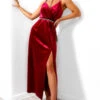Show It Off - Wine Velvet Maxi Dress -Deals Modashka Store ShowItOff WineVelvetMaxiDress 4