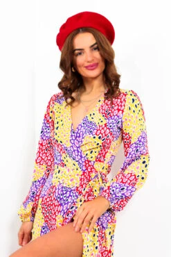 Soul Of Sunshine - Purple Multi Printed Midi Dress -Deals Modashka Store SoulOfSunshine PurpleMultiPrintedMidiDress1
