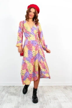 Soul Of Sunshine - Purple Multi Printed Midi Dress -Deals Modashka Store SoulOfSunshine PurpleMultiPrintedMidiDress5
