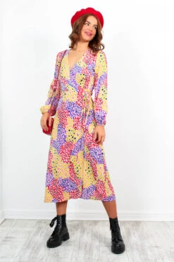 Soul Of Sunshine - Purple Multi Printed Midi Dress