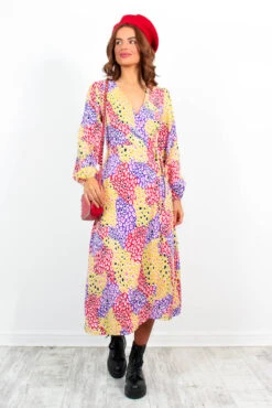 Soul Of Sunshine - Purple Multi Printed Midi Dress -Deals Modashka Store SoulOfSunshine PurpleMultiPrintedMidiDress7