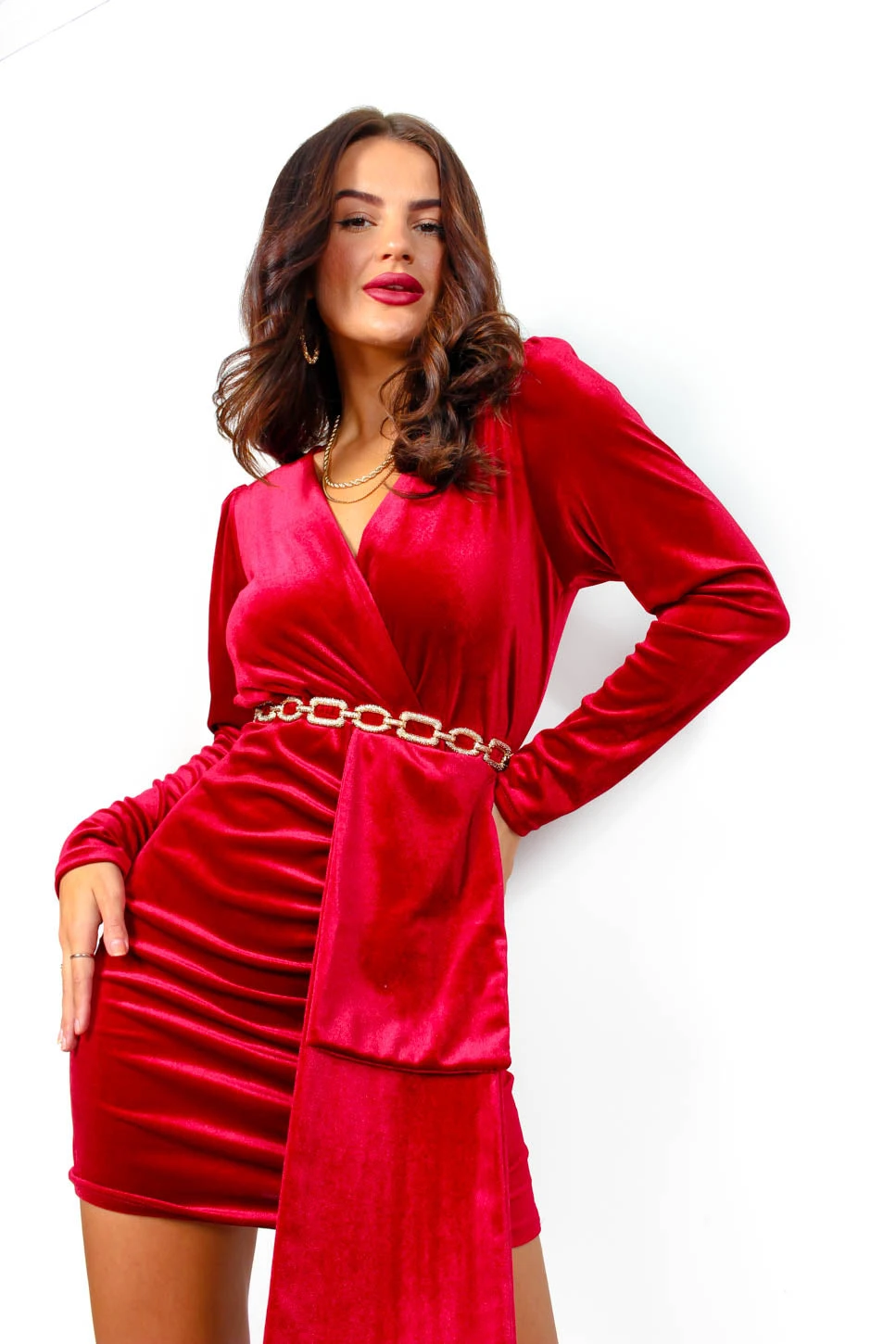 Spellbound - Wine Velvet Mini Dress 4 Spellbound - Wine Velvet Mini Dress - Image 2