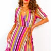 Sweet As Can Be - Multi Stripe Mini Wrap Dress 1 Sweet As Can Be - Multi Stripe Mini Wrap Dress -Deals Modashka Store SweetAsCanBe MultiStripeMiniWrapDress 4