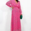 Sweet Intentions - Pink Polka Dot Pleated Maxi Dress