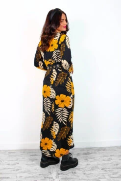 Sweet Life - Black Yellow Floral Maxi Dress -Deals Modashka Store SweetLife BlackYellowFloralMaxiDress 4