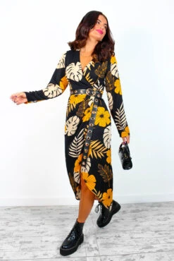 Sweet Life - Black Yellow Floral Maxi Dress -Deals Modashka Store SweetLife BlackYellowFloralMaxiDress 6