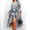 Take The Hint - Navy Ecru Wrap Midi Dress -Deals Modashka Store TakeTheHint NavyWhiteWrapMidiDress4