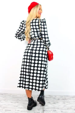 Thats My Opinion - Black White Polka Dot Midi Dress -Deals Modashka Store That sMyOpinion BlackWhitePolkaDotMidiDress 2