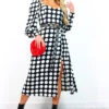 Thats My Opinion - Black White Polka Dot Midi Dress -Deals Modashka Store That sMyOpinion BlackWhitePolkaDotMidiDress 3