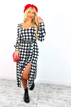 Thats My Opinion - Black White Polka Dot Midi Dress -Deals Modashka Store That sMyOpinion BlackWhitePolkaDotMidiDress 6