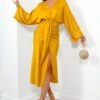 Thats Showbiz Baby - Yellow Draped Midi Dress 2 Thats Showbiz Baby - Yellow Draped Midi Dress -Deals Modashka Store That sShowbizBaby YellowDrapedMidiDress3