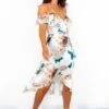 The Hot List - White Floral Wrap Dress -Deals Modashka Store TheHotList WhiteFloralWrapDress