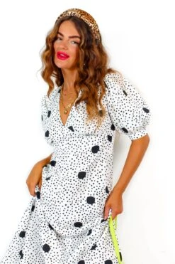 Thinking Of You - White Black Polka Dot Midi Dress 9 Thinking Of You - White Black Polka Dot Midi Dress -Deals Modashka Store ThinkingOfYou WhiteBlackPolkaDotMidiDress 1